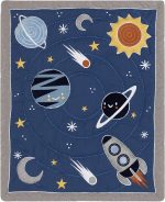 Lambs & Ivy Milky Way Space Galaxy 4-Piece Baby Nursery Crib Bedding Set - Blue/Gray - Image 9